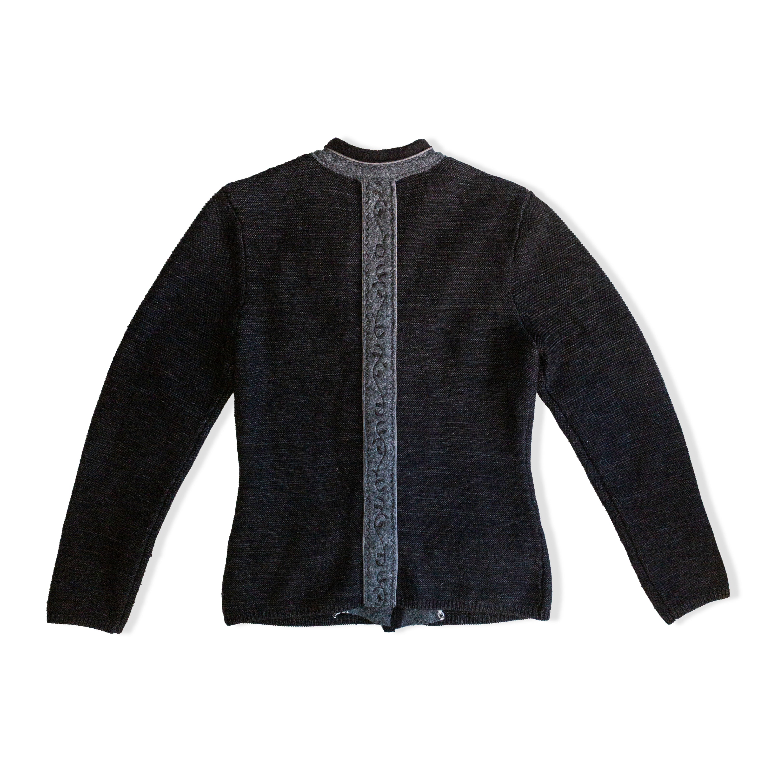 Spieth&Wensky vintage black alpine style knit jacket with decorative buttons (S/M)