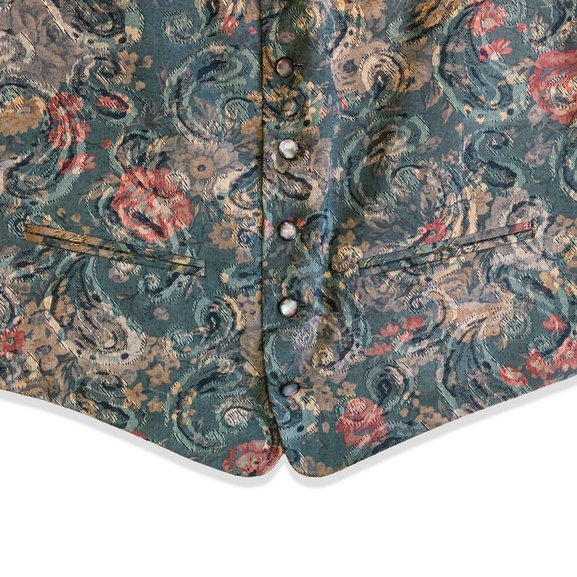 Vintage men’s floral tapestry waistcoat vest (M)