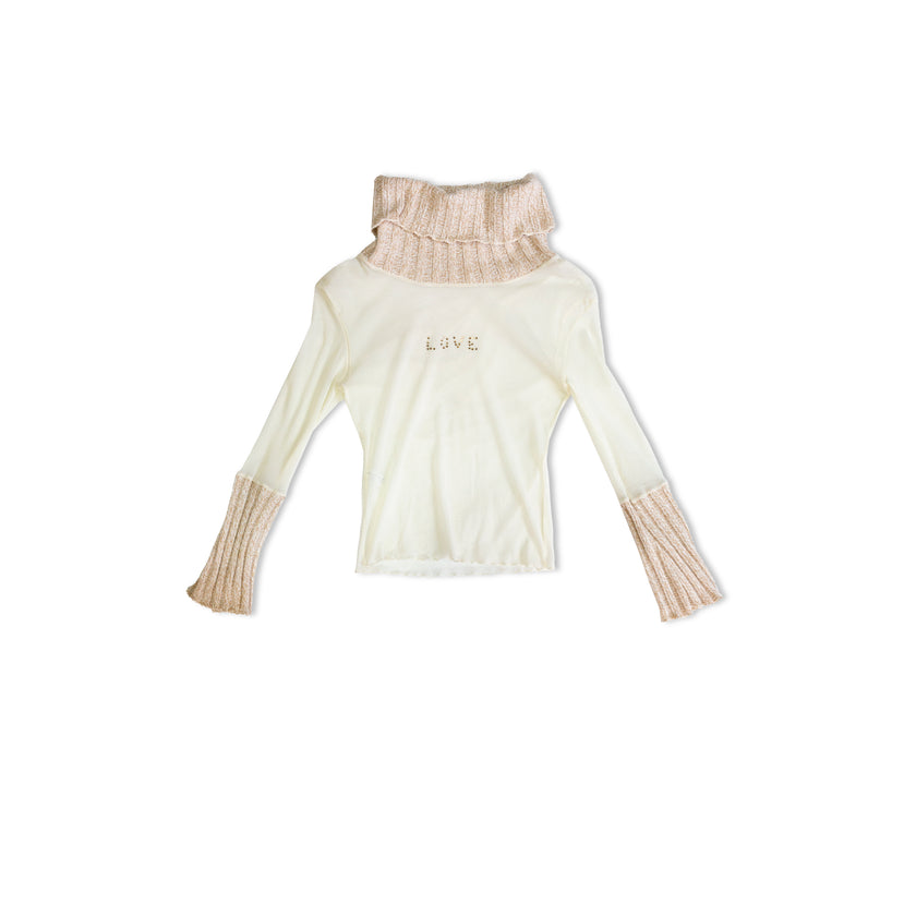 Super hot Y2K mesh turtleneck top