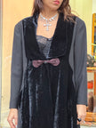 Stunning maxi vintage jacket with velvet detailing