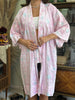 Pink floral cotton yukata robe