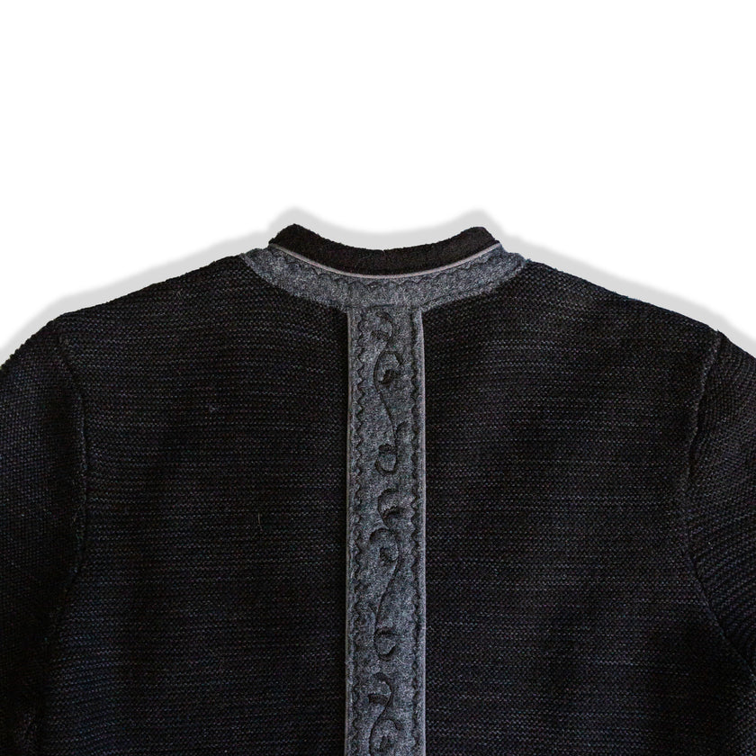 Spieth&Wensky vintage black alpine style knit jacket with decorative buttons (S/M)