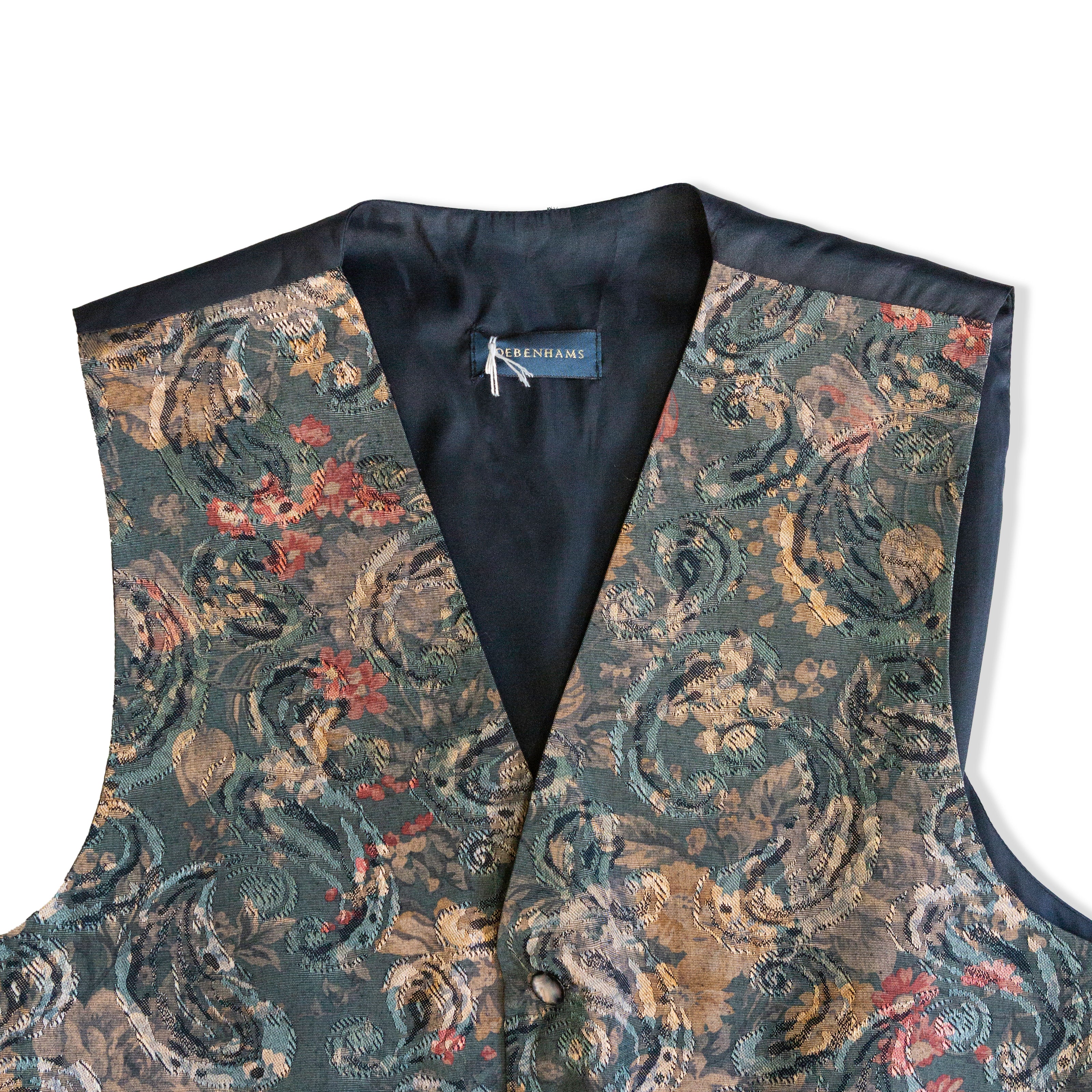 Vintage men’s floral tapestry waistcoat vest (M)