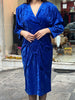 Stunning vintage blue velvet dress