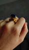 Kimilio Pompei gold plated silver 925 ring with Lapis Lazuli stone (open back - adjustable size)