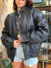 Vintage extra warm oversized genuine leather bomber (with fur lining)