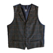 Vintage Men’s 100% silk & wool tweed plaid waistcoat vest – tailored wool classic style (L)