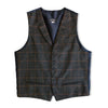 Vintage Men’s 100% silk & wool tweed plaid waistcoat vest – tailored wool classic style (L)