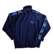 Vintage Track Jacket Men’s Navy Blue Full Zip Retro Sportswear (L)