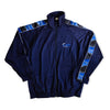 Vintage Track Jacket Men’s Navy Blue Full Zip Retro Sportswear (L)