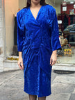 Stunning vintage blue velvet dress