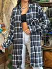 Oversized long flannel shirt