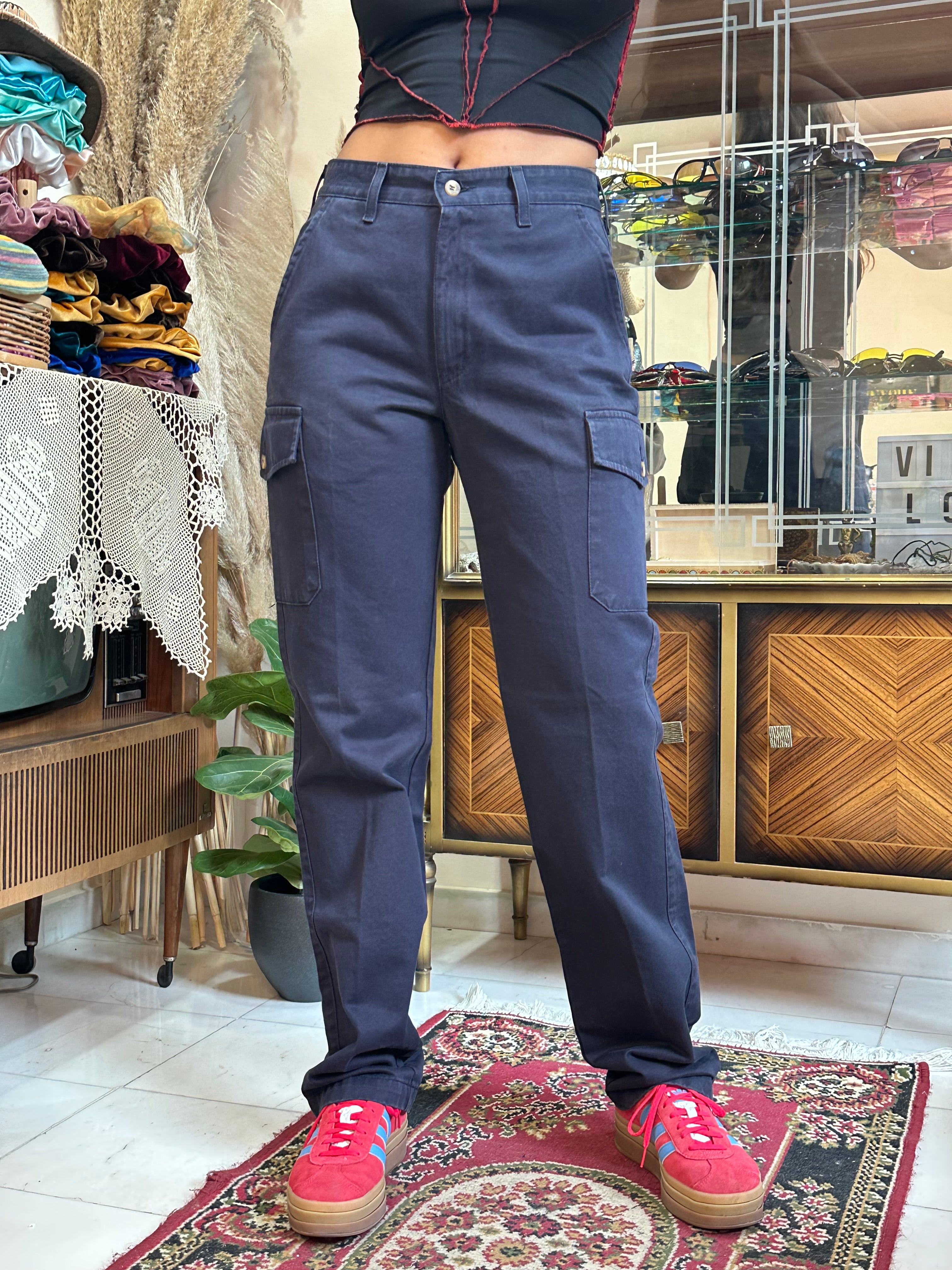 Deadstock Lee cargo slacks in dark blue