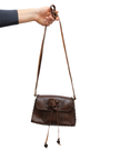 Bacamunda dark brown leather mini cross body bag