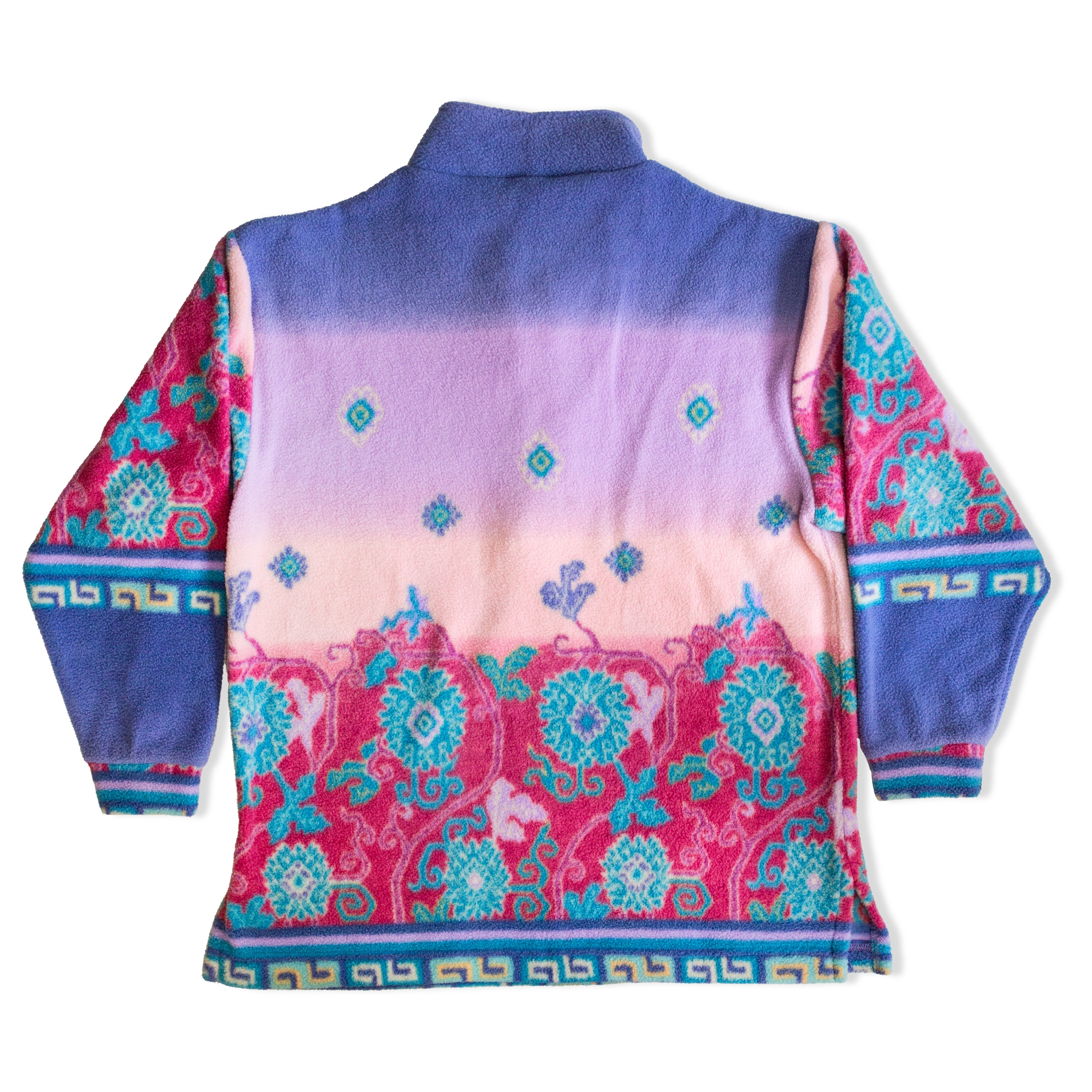 Vintage Colorful Pattern Fleece Pullover (M)