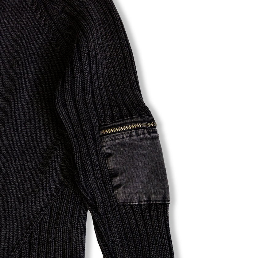 Gaudi Men's dark grey knit zip up (L)