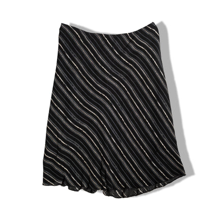 Vintage 100% viscoza diagonal stripe midi skirt(XXL)