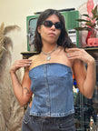 Super hot up cycled denim top