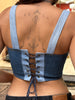 Hot re-worked denim corset