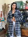 Oversized long flannel shirt