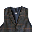 Vintage Men’s 100% silk & wool tweed plaid waistcoat vest – tailored wool classic style (L)