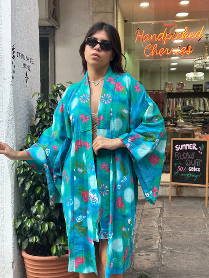 Vintage patterned yukata robe