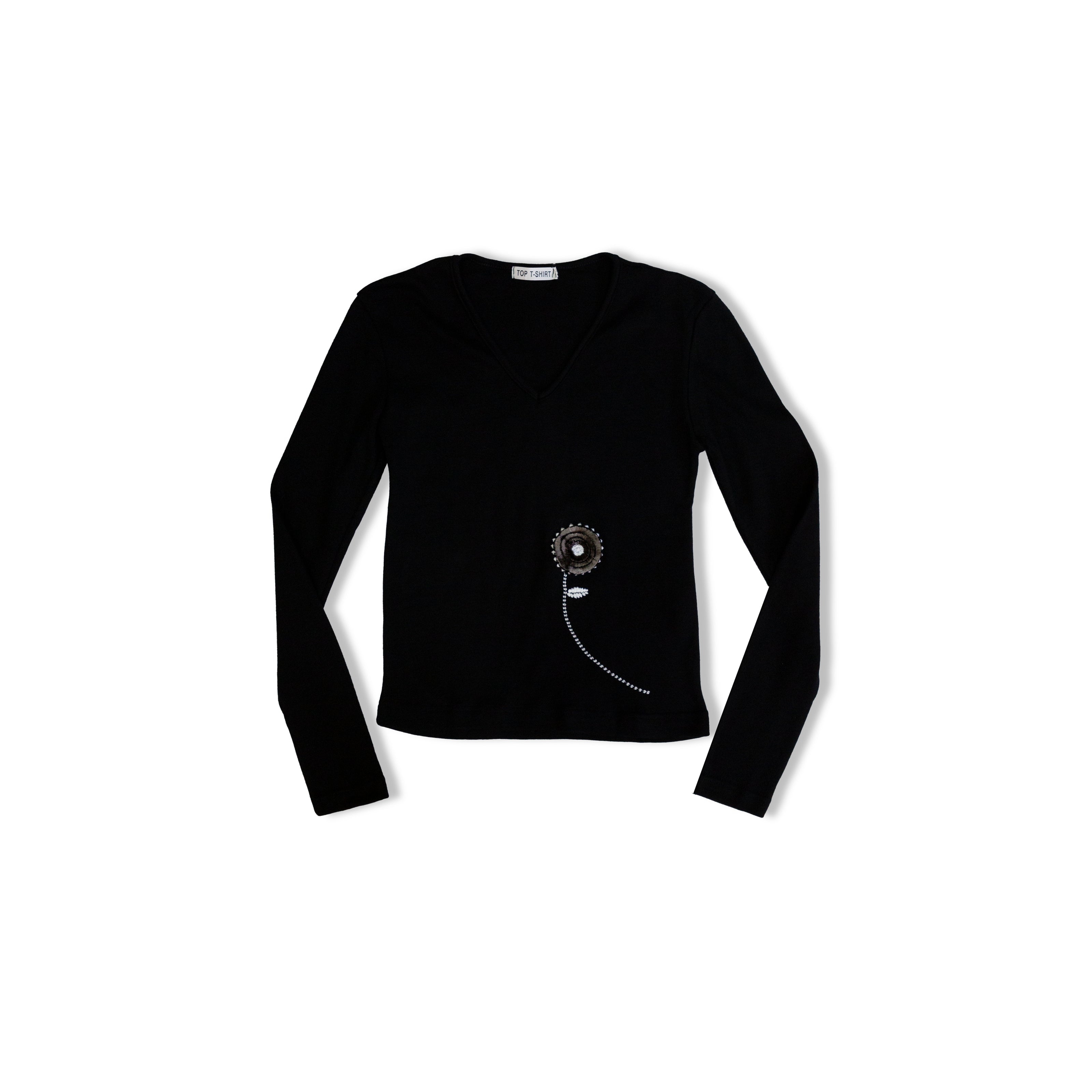 Deadstock Y2K top with embroidered flower