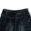 Vintage dark blue denim skirt with belt and pocket (S/M)