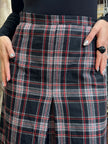 Vintage plaid pleated skirt