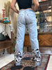 Levi’s hot super low waisted hand painted jeans