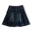 Vintage dark blue denim skirt with belt and pocket (S/M)