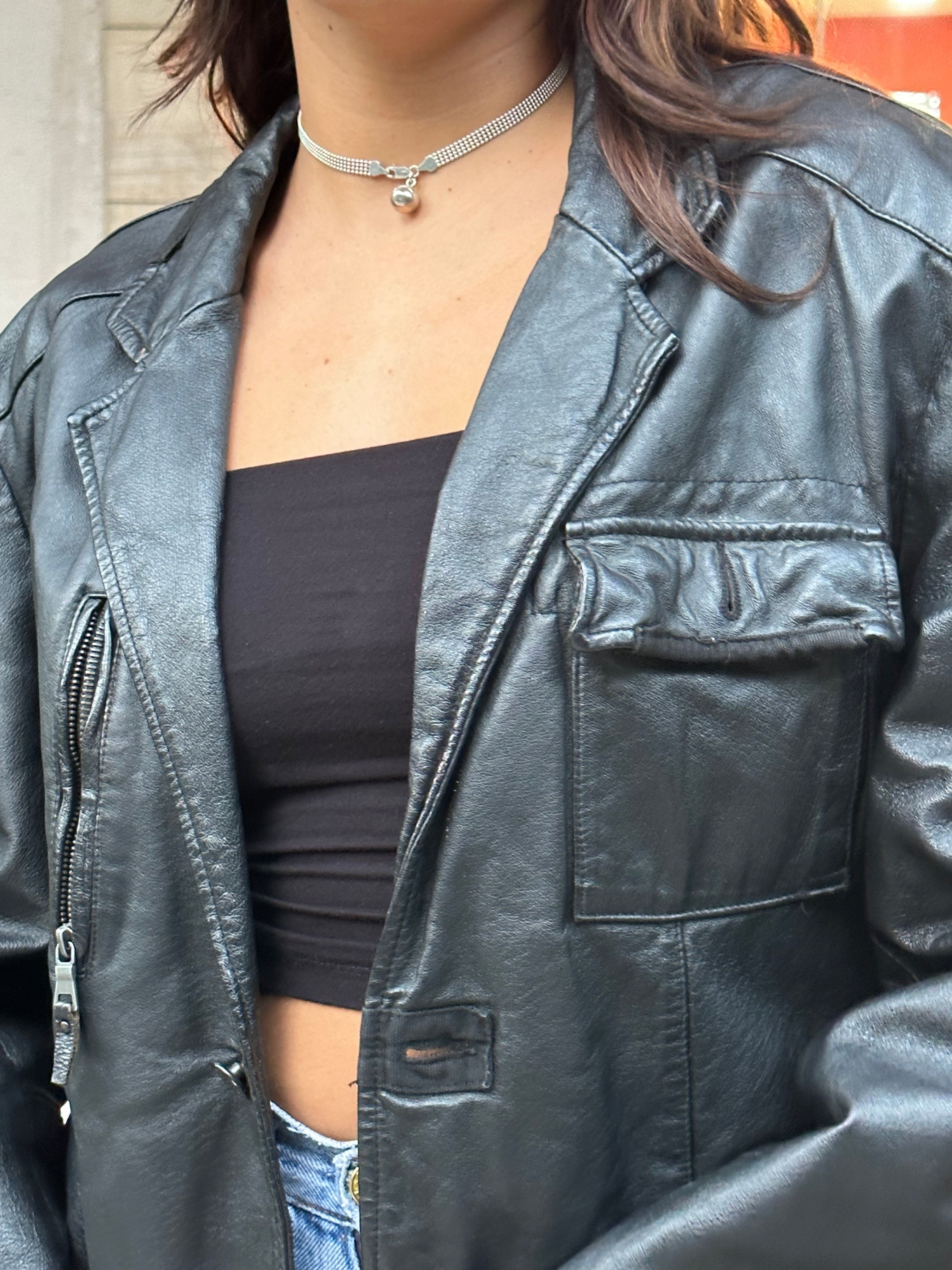 Mustang leather biker jacket