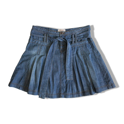 Vintage MOTIVI denim skirt with pleats and denim belt (S)