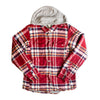 Dickies woman's plaid hooded flannel button up jacket (L)