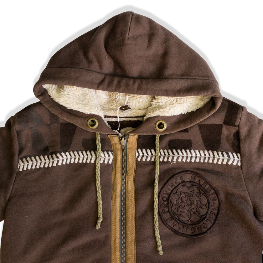 Vintage brown jacket with fur lining inside