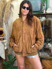 Vintage genuine leather golden brown jacket