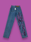 Hand painted high waisted jeans