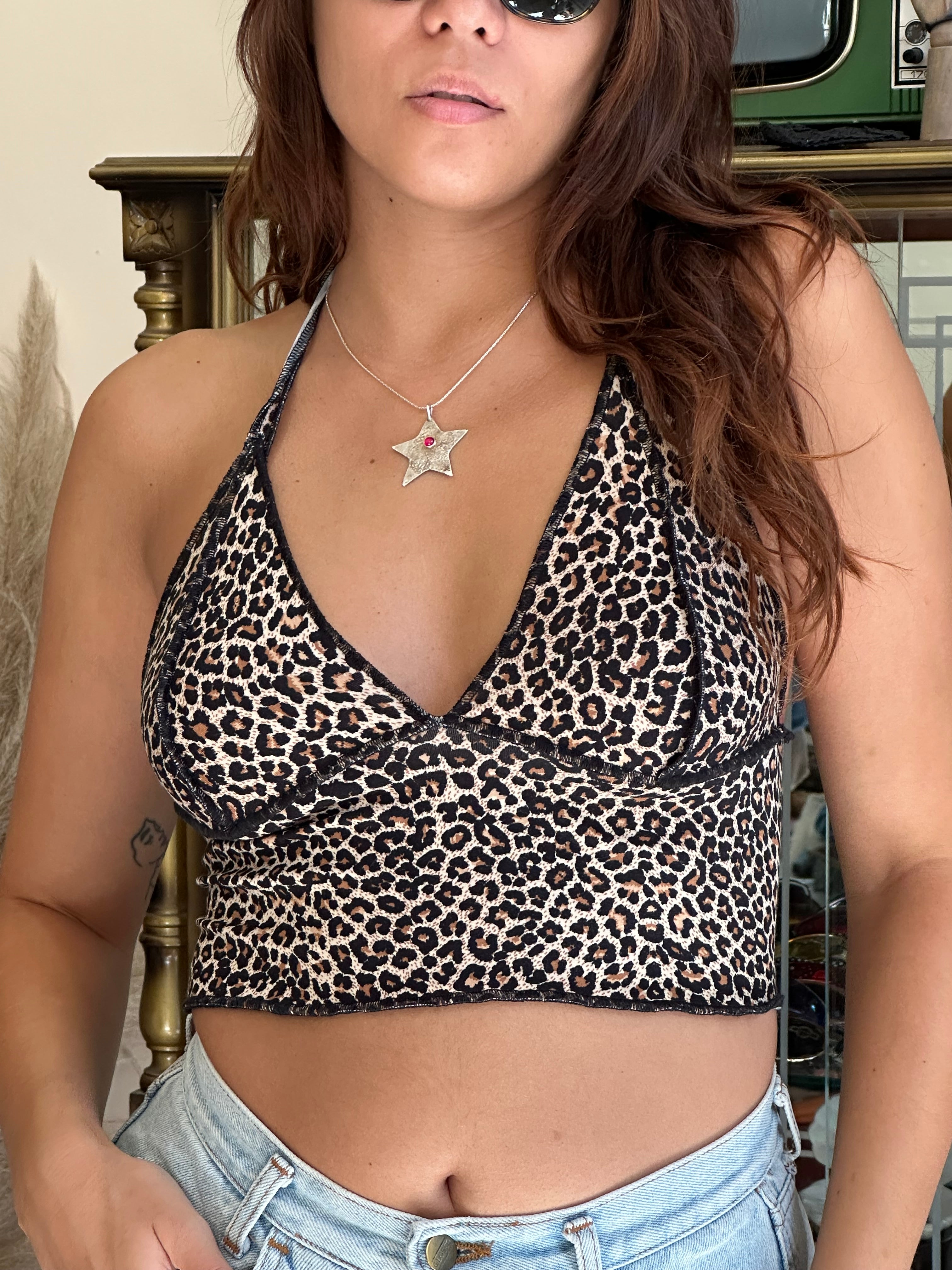 Handmade hot leopard print top