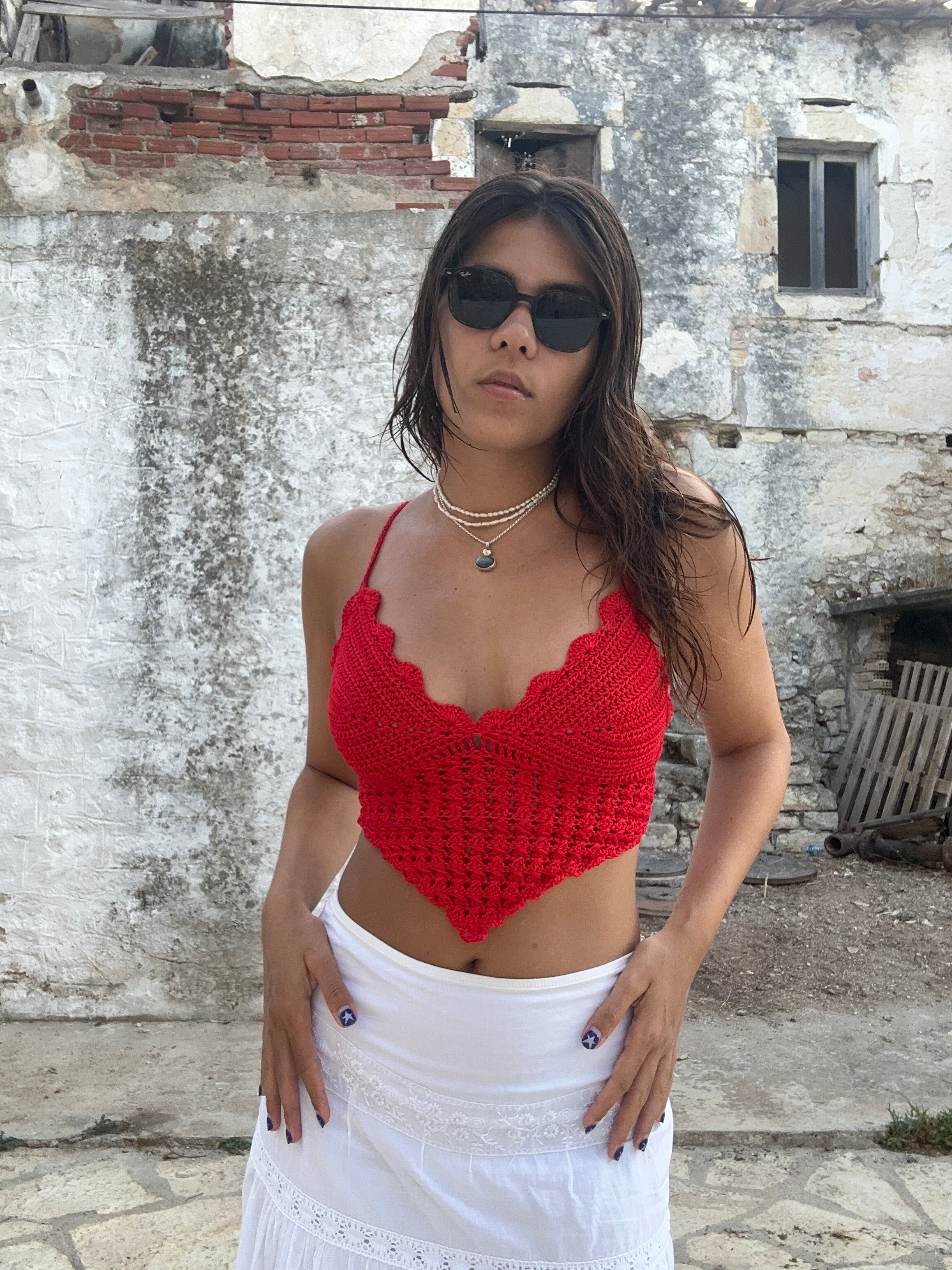 Absolutely stunning handmade crochet “Aura” top