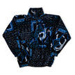 Vintage Geometric Half Zip Print Fleece Pullover (M)