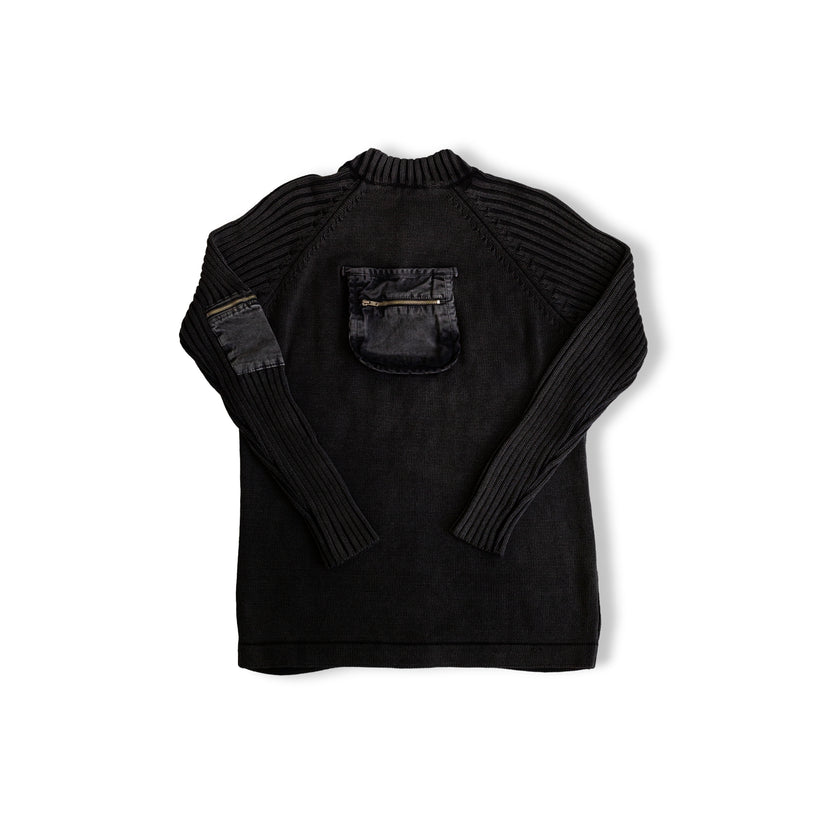 Gaudi Men's dark grey knit zip up (L)