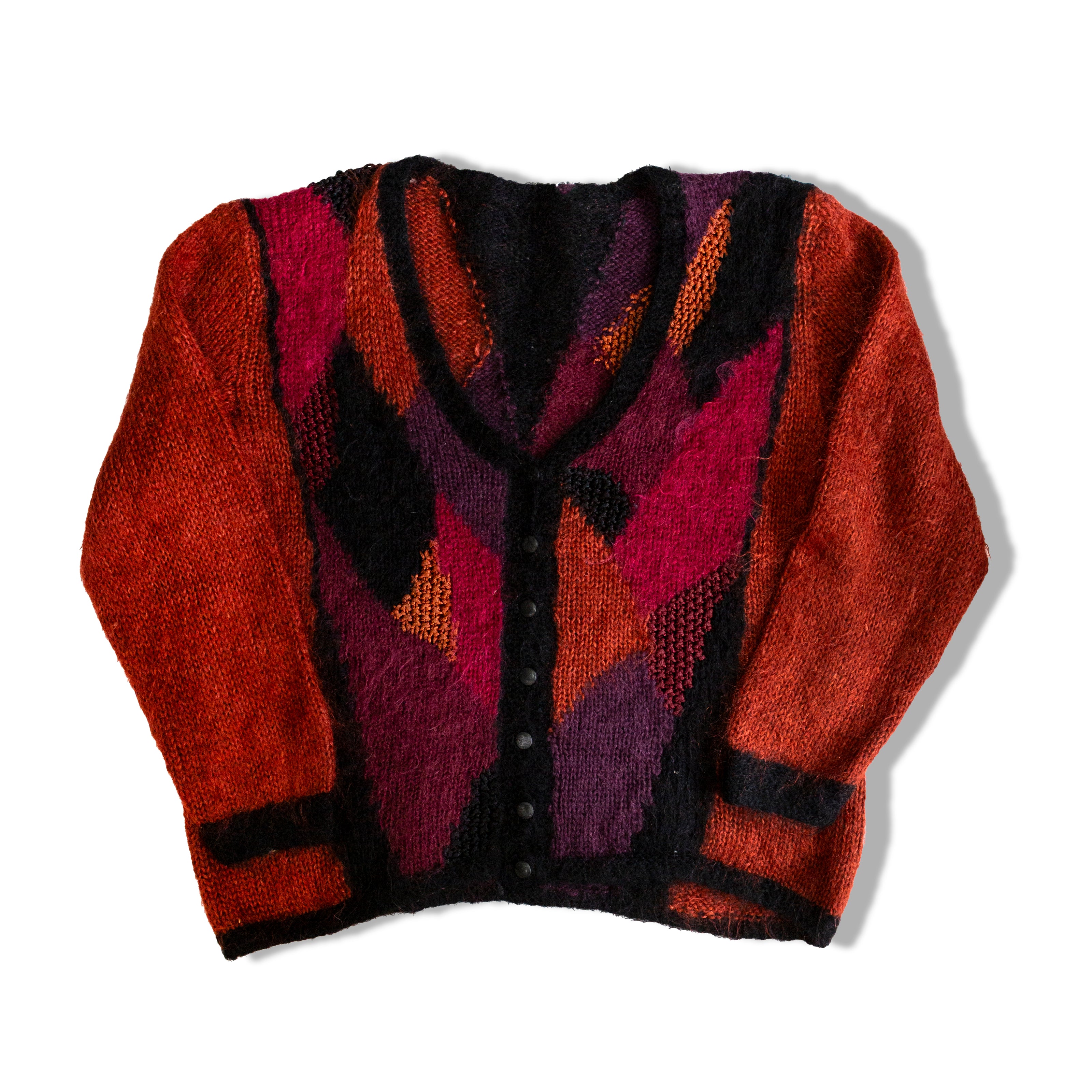 Cozy Knit Cardigan with Geometric Patterns