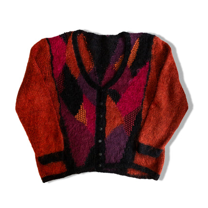 Cozy Knit Cardigan with Geometric Patterns