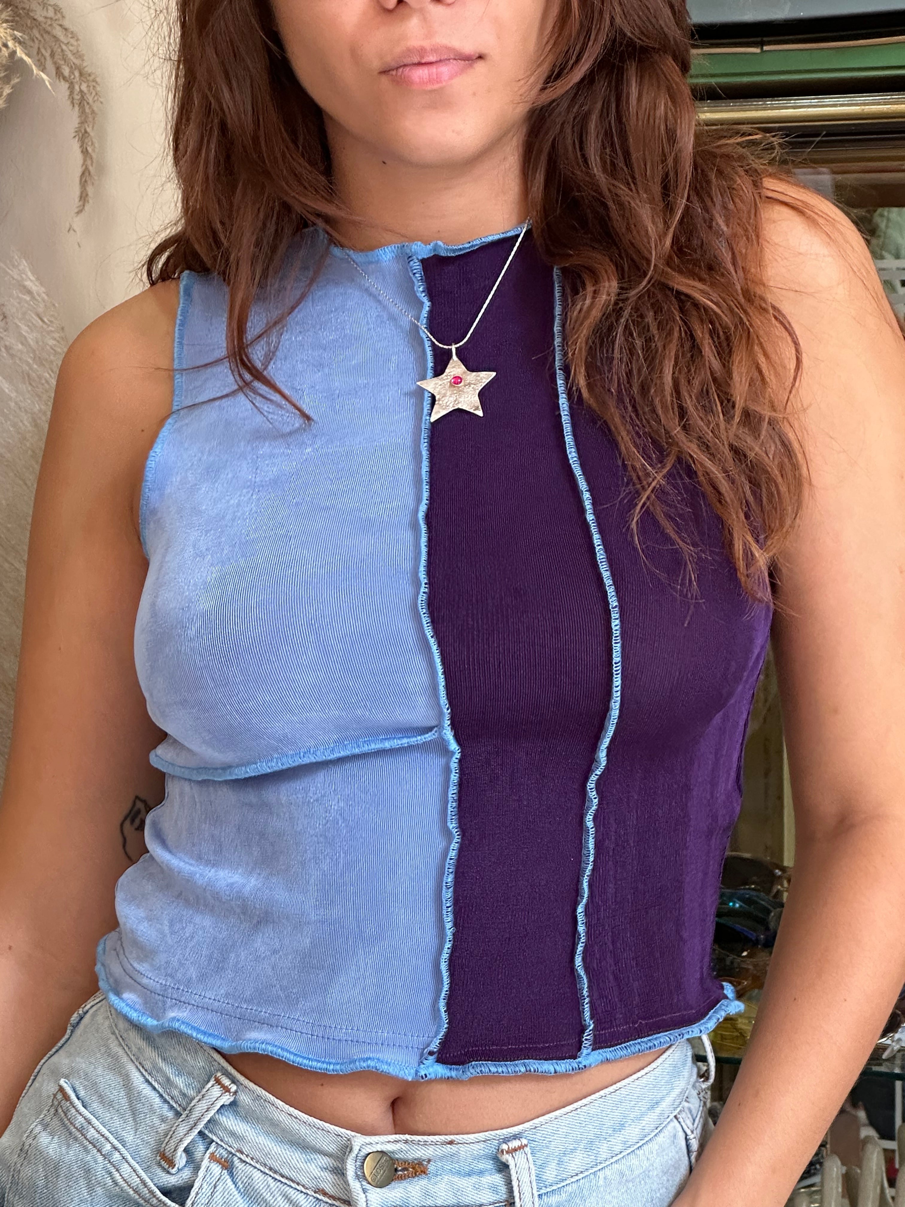 Super cute handmade blue top