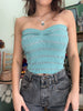 Deadstock strapless top (turquoise)