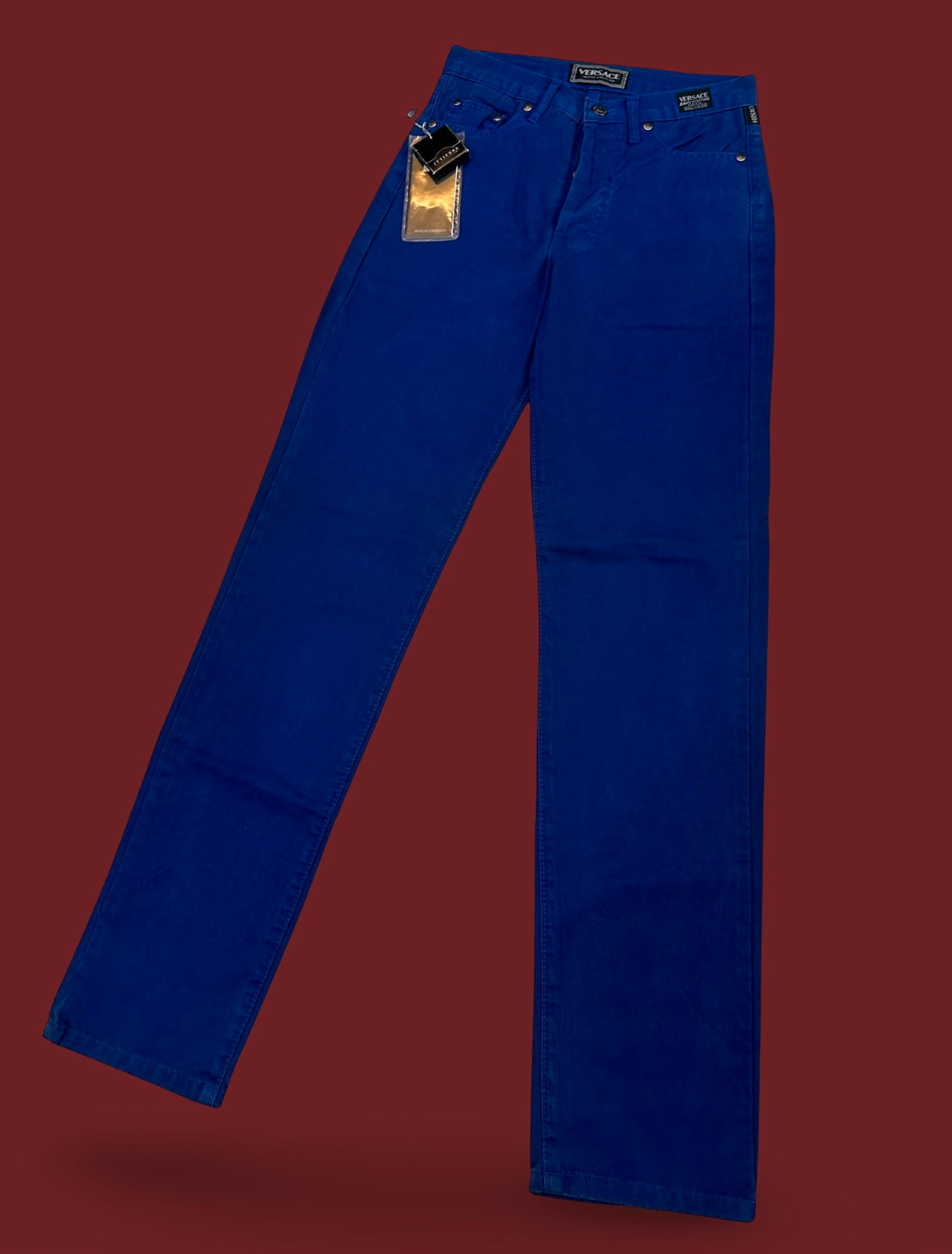 Versace blue high waisted jeans