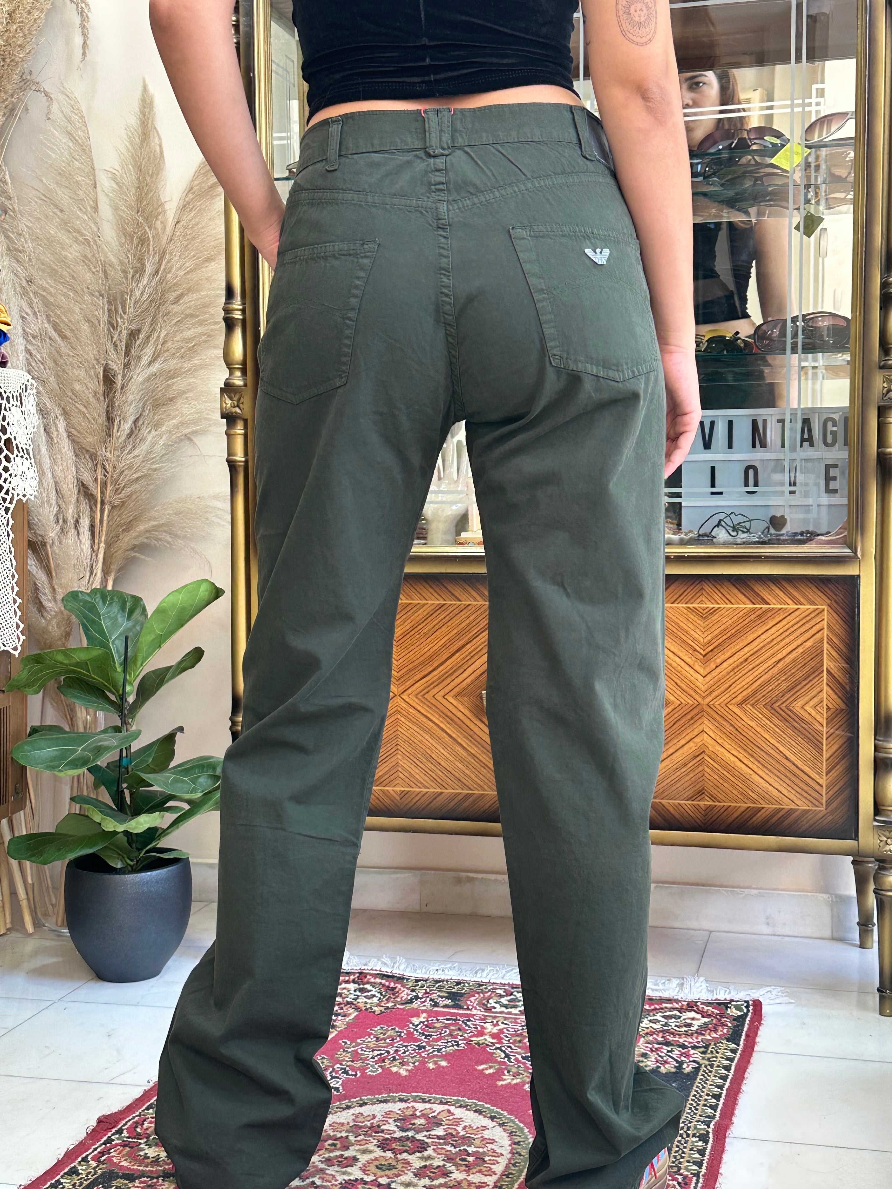 Armani jeans dark green baggy pants (W33)