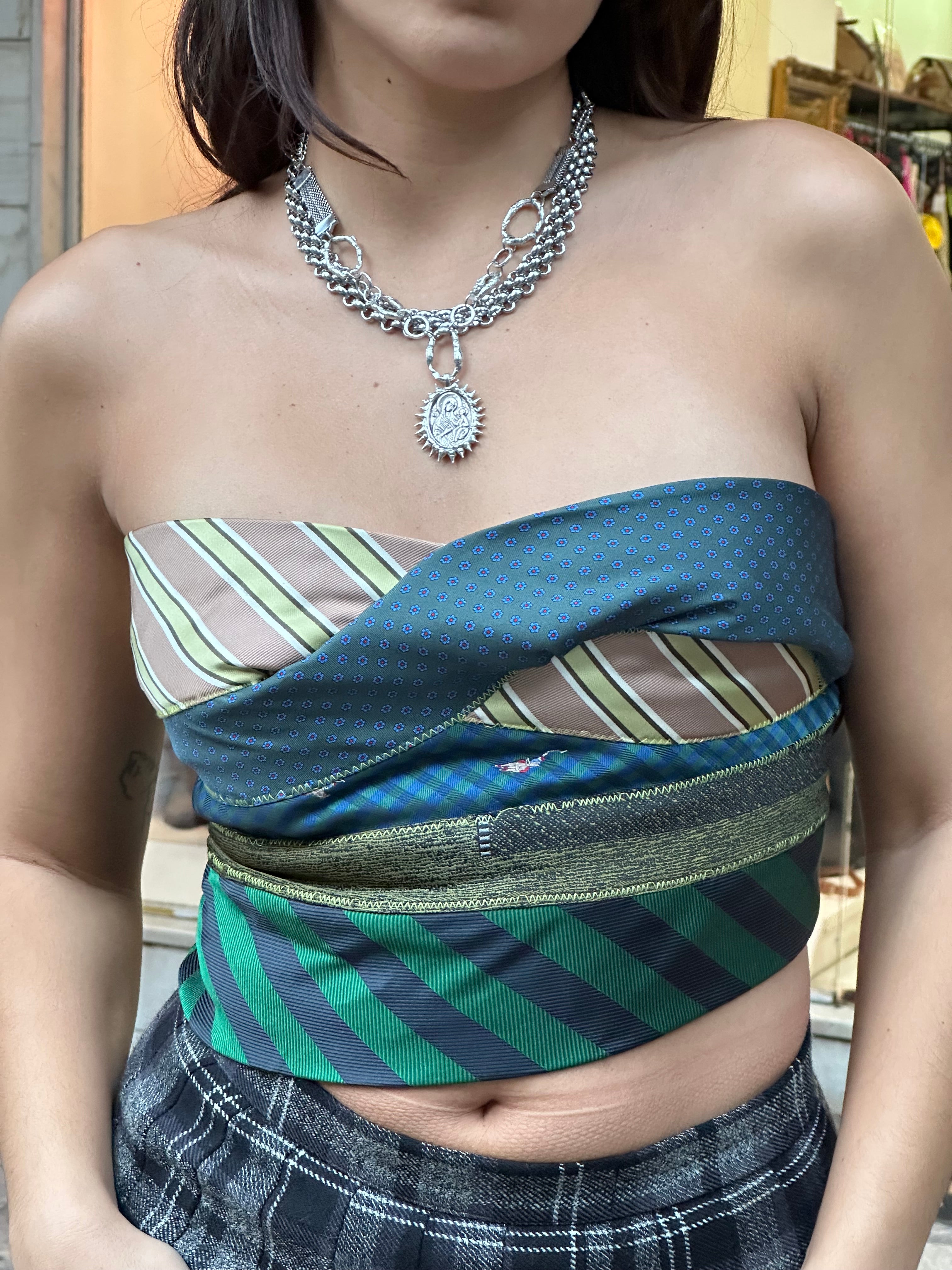 Super hot up-cycled tie top