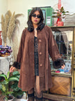 Stunning vintage oversized genuine leather coat