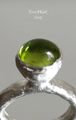 Kimilio Eos silver 925 ring with peridot stone (open back -adjustable size)